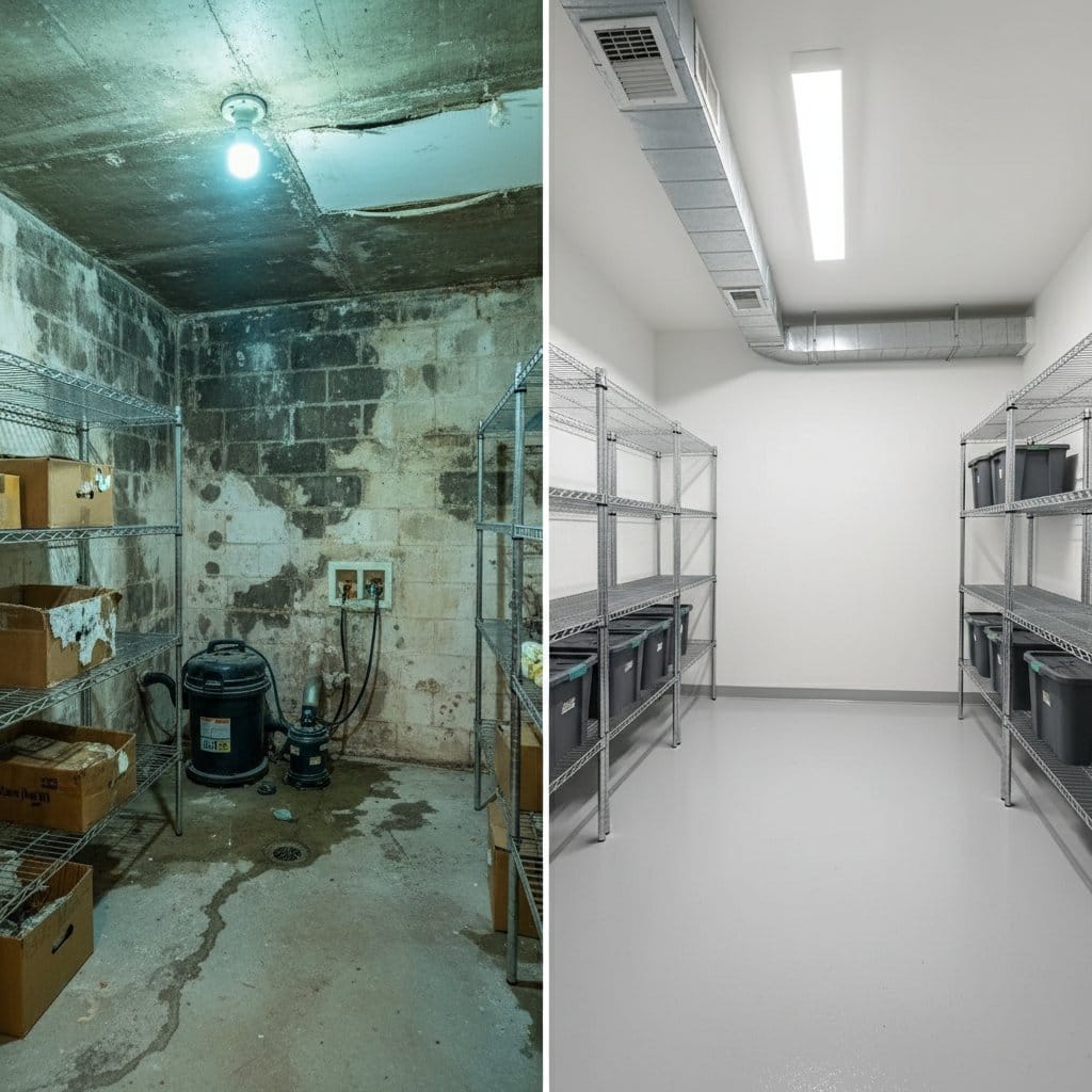 Humidity & Moisture Control Solution restoration β utility room of private residence in Ho-Ho-Kus, NJ